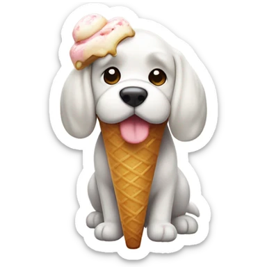 Cane bassotto che mangia gelato sticker