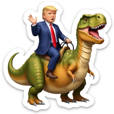 Donald Trump riding T-rex sticker