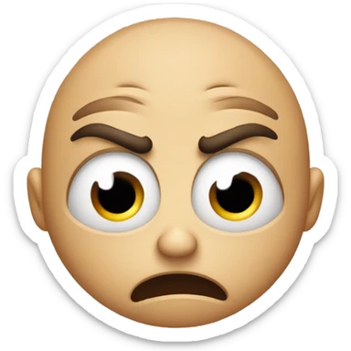 angry face, very nervous upset sticker