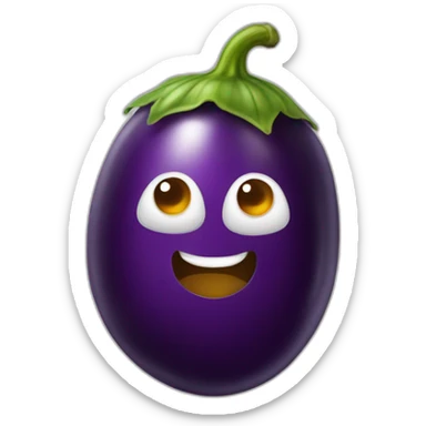 Aubergine dans pêche sticker