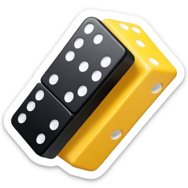 Prompt 16: "One source of income = HUGE risk."
Graphic: 🧱 Domino block icon (white) tipping yellow.
Animation: Block falls over.
Background: Transparent.
 sticker