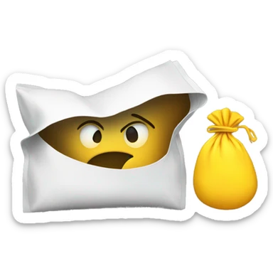 yellow emoji with vomit bag sticker