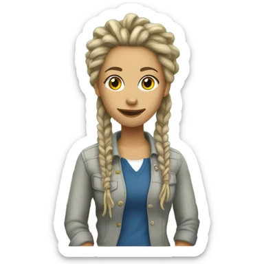 white female dreadlocks ripped jeans teacher sticker