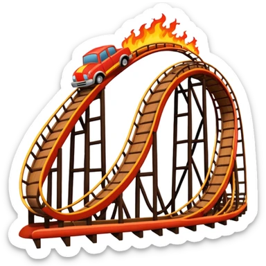 super Dangerous wood Roller Coaster with fire sticker