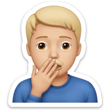 face with a hand over mouth, embarrassed burp emoji sticker