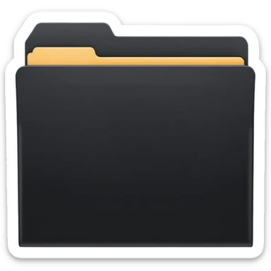 a black top tab file folder sticker
