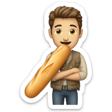 A french guy with baguette sticker