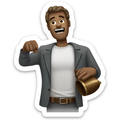 Man playing cowbell sticker