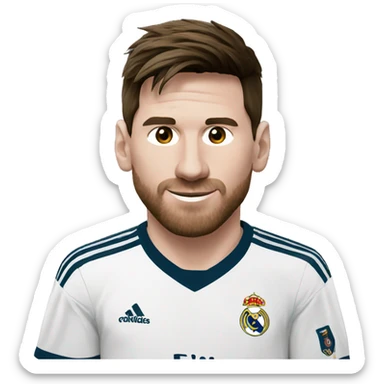 Messi with real Madrid t- shert sticker