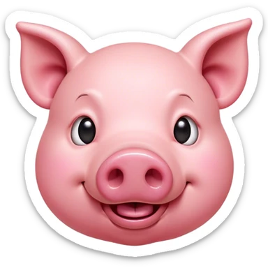 Cinematic Comical Pig Portrait Emoji, Head tilted dramatically with an exaggeratedly amused expression, featuring a striking rosy-pink hide with a playful snout and wide, expressive eyes filled with playful disbelief, Simplified yet hilariously expressive features, highly detailed, glowing with a slightly sassy glow, high shine, dramatic yet playful, stylized with an air of cheeky mischief, bright and endearing, soft glowing outline, capturing the essence of a spirited and over-the-top pig, so meme-worthy it feels like it could oink its way into internet fame instantly! sticker