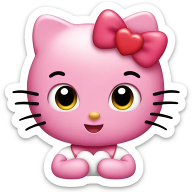 Hello kitty with heart eyes sticker