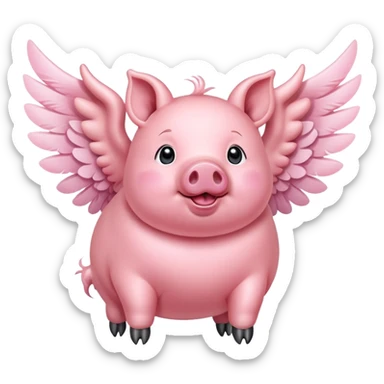 Flying pig sticker