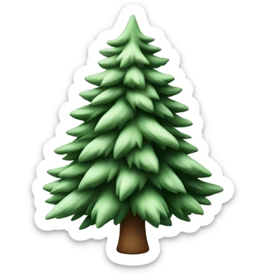  actual white fir christmas tree isolated.  sticker