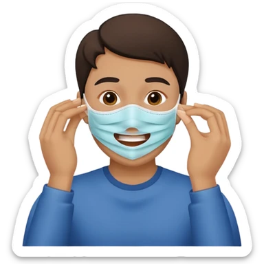 this face 😔 taking a mask off of this face 😁 sticker
