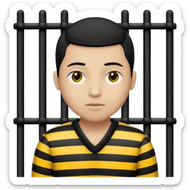 Humain avec une tenue de prisonnier noir et jaune  a bande sticker