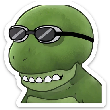 The skull is swimming sticker