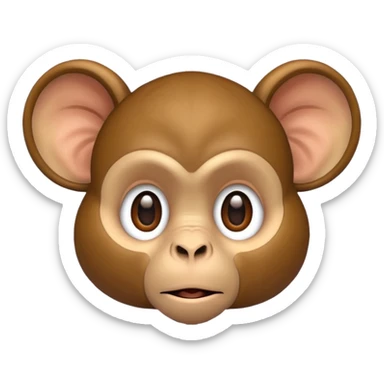 Monkey head with very very big ears sticker