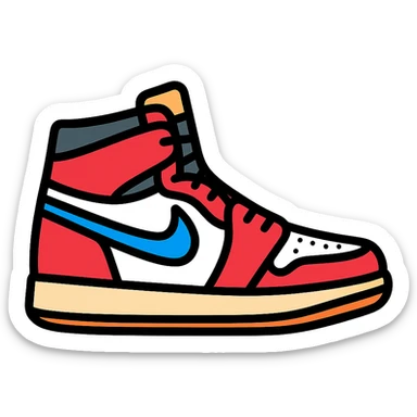 color outline icon of Nike Air Jordan high-top sneaker sticker