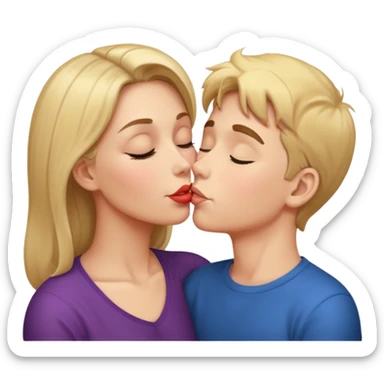 The part about the kiss on the cheek and the part about the kiss on the eye, a mother and son thing sticker