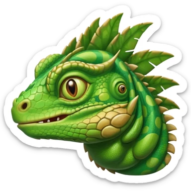 iguana's face dizzy with the eyes that have like swirls sticker