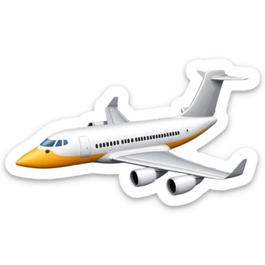 A regular passenger airplane with a goose head attached to the front nose section sticker