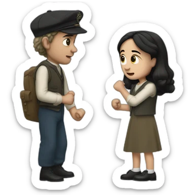 anne frank fighting thomas the train sticker