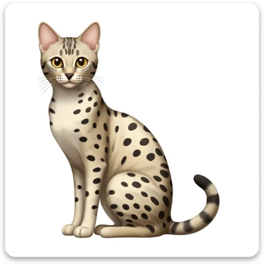 Egyptian Mau cat full body sitting with desert background sticker