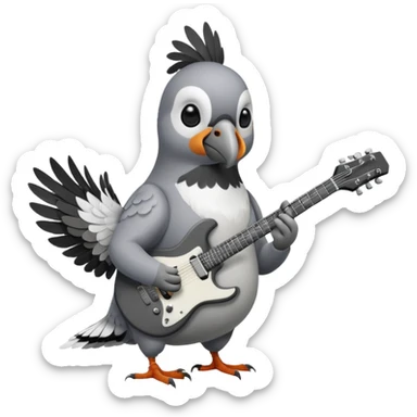 Pigeon playing electric guitar sticker