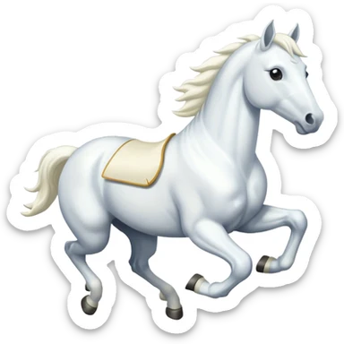 Creat a white horse running sticker