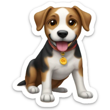 Perro en la playa sticker