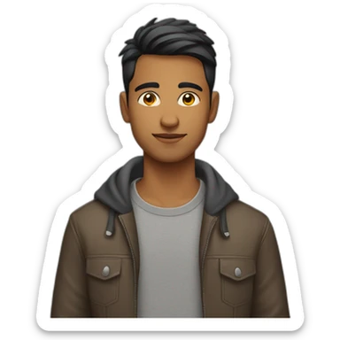 Young Indian guy with clean haircut sticker