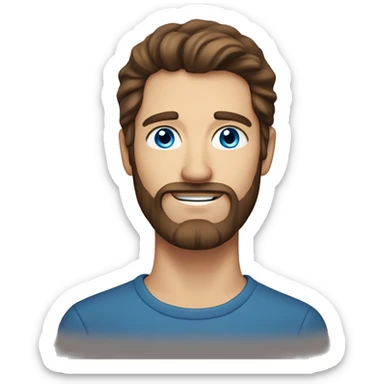 blue-eyed, bearded man with long brown hair sticker