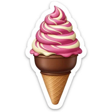 Chocolate strawberry vanilla ice cream scoops sticker