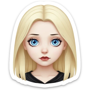 Blonde hair with blue eyes goth girl sticker