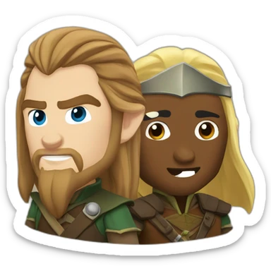 legolas and gimli sticker