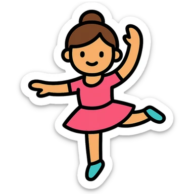 color outline icon of a girl doing ballet sticker