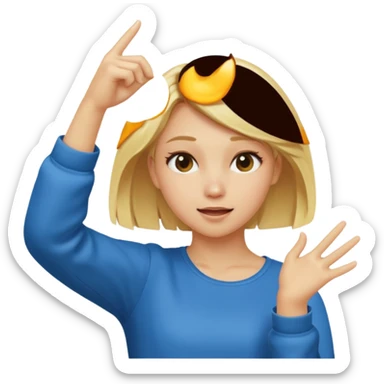 blonde girl dabbing sticker