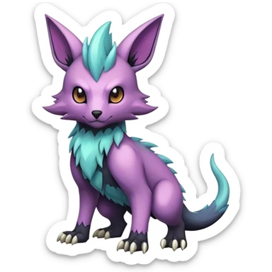 cool colorful dark pastel edgy fantasy animal hybrid Fakemon full body sticker