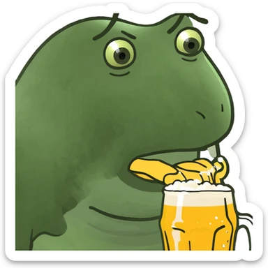 girl with strawberry blonde hair blue eyes and drinking a beer  sticker