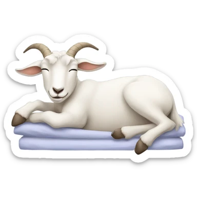 Goat sleeping in bed sticker