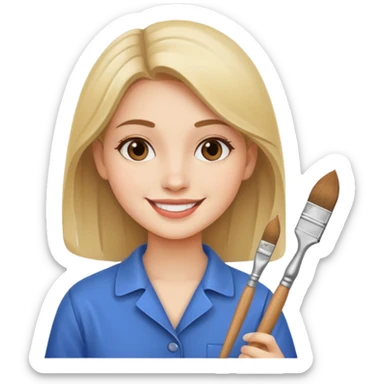 دختر زیبا و نقاش sticker