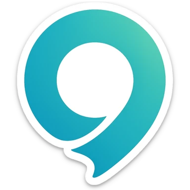 Change the logo to a cool blue and green color palette, keeping the modern, bold, clean, professional, abstract logo style, no text, suitable for a communication or marketing agency, with no background. sticker