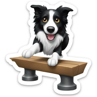 Border collie jumping over anvil sticker