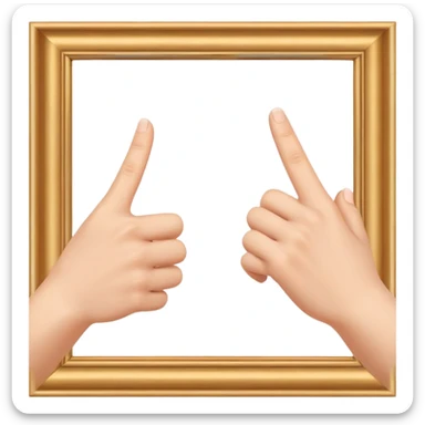 two hands making a frame gesture with fingers and thumbs, director framing shot sticker