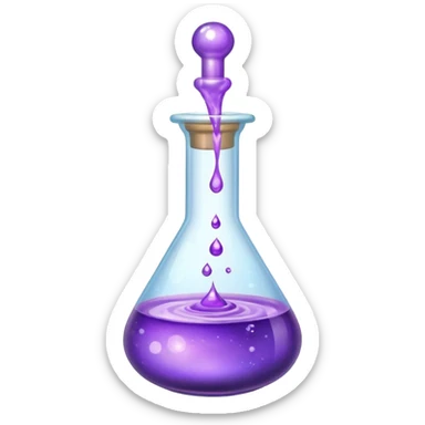 Purple Potion Bubbling in glass vial sticker
