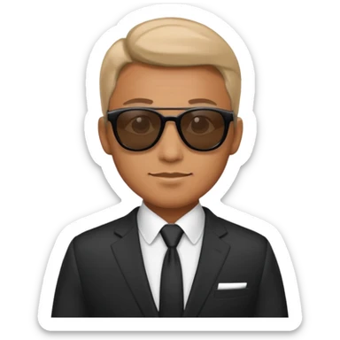 a man with suit and sunglasses sticker