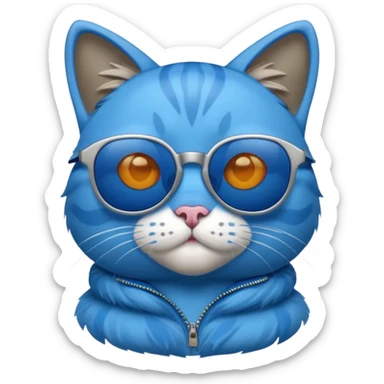 Blue cat with sunglasses sticker