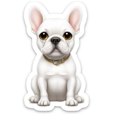 White frenchie sitting sticker