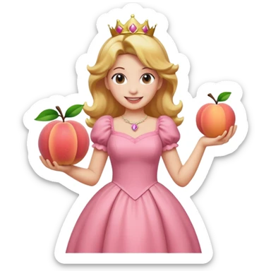 princess peach mixed with a peach sticker