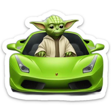 Yoda in a Ferrari sticker